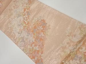 リサイクル 流水に枝葉模様織出し袋帯